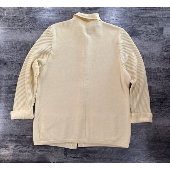 Women’s XL 42 BODE Yellow Knitted Cardigan Vintage Gold Metal Buttons 80s 90s - Picture 16 of 16